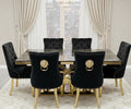 Rose 1.8M Black And Gold Dining Table + Majestic Black And Gold Dining Chairs