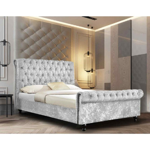 Luxurious Hand-Upholstered Arisa Bed with Deep Padded Headboard for Ultimate Comfort