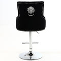 Majestic Black Fabric Bar Stool: Adjustable Height, Swivel, Comfortable Seating Solution