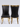 Set Of 2 Rocky Black Gold Dining Chair