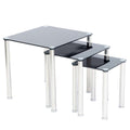 Elegant Crystal Nesting Tables Set - Modern Glass Accent for Living Room