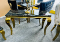 Sofia Black & Gold Marble Console Table