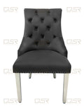 Majestic Dark Grey Velvet Dining Chair