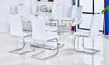 Milan White Extending Dining Table with 6 Milan Chairs Elegant Dining Set