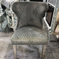 Luxurious Grey Velvet Dining Chair with Plush Padding and Sturdy Legs