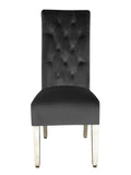 Pair Of Sofia Grey Velvet Dining Chair with Lion Knocker
