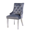 Valencia Dark Grey Dining Chair with Chrome Legs and Round Knocker