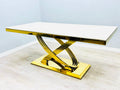Luxurious Cream Marble Gold Coffee Table for Elegant Living Spaces