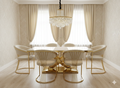 Elina 160cm Gold Dining Table with Porado Chairs