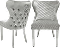 Pair Of Valentino HQ Brushed Silver Dining Chair