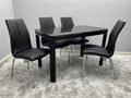 Sleek Black Morano Dining Set with Four Maxi Chairs for Modern Homes