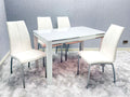 Elegant White Morano Dining Set with Four Comfortable Maxi Chairs