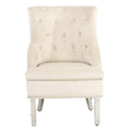 Majestic Mink Wing Chair: Elegant Tufted Accent Seating for Any Room