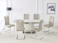 Milan Cappuccino Extending Dining Table with 6 Milan Chairs Set