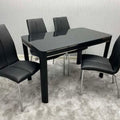 Elegant Morano Glass Dining Table Set with Plush Carlo Chairs and 4 Seats