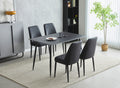 Sleek Oxford Black Ceramic Dining Table with Four Chairs