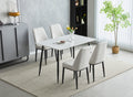 Elegant Oxford Ceramic White Dining Table with 4 Chairs - Modern Design