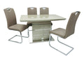 Milan Cappuccino Dining Table with 4 Chairs: Stylish, Modern, and Durable Set