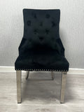 Pair Of Valencia Black Dining Chair with Round Knocker