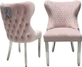 Luxurious Pink Velvet Dining Chair with Gold Legs - Elegant Accent Furniture
