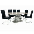 Roseberry Dining Set: Elegant Marble Effect Table with 6 New York Chairs