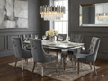 Sofia Grey Marble Dining Table with Valencia Ring Knocker Chairs