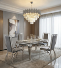 Sofia Grey Marble Dining Table with Windsor Chairs