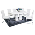 Vegas Dining Set with 6 White New York Chairs - Modern, Stylish, Durable