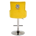 Majestic Mustard Fabric Bar Stool: Adjustable Height, Comfortable Seating Solution